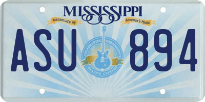 MS license plate ASU894