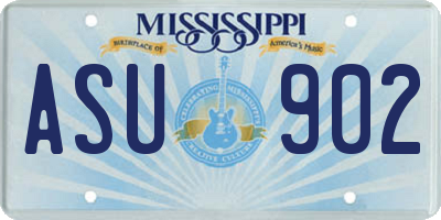 MS license plate ASU902