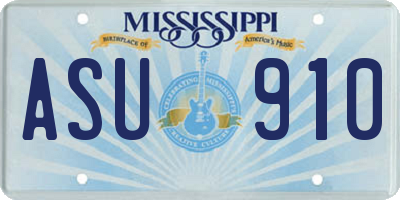 MS license plate ASU910