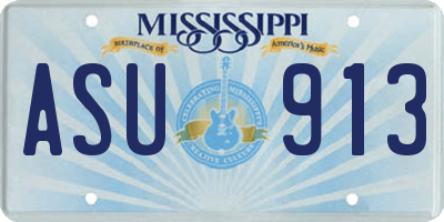 MS license plate ASU913