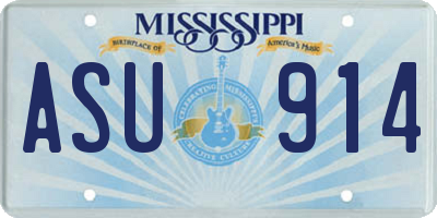 MS license plate ASU914