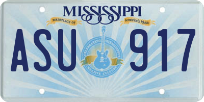 MS license plate ASU917