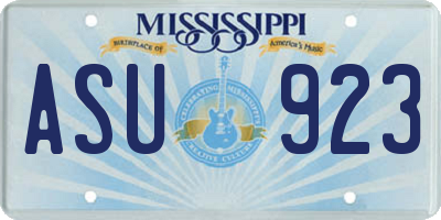 MS license plate ASU923