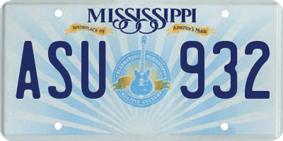 MS license plate ASU932