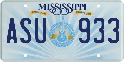 MS license plate ASU933