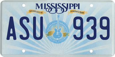 MS license plate ASU939