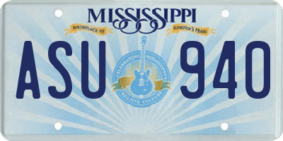 MS license plate ASU940