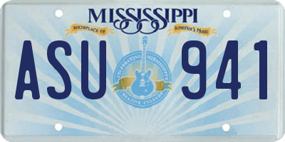 MS license plate ASU941