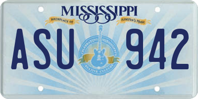 MS license plate ASU942