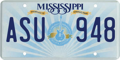 MS license plate ASU948