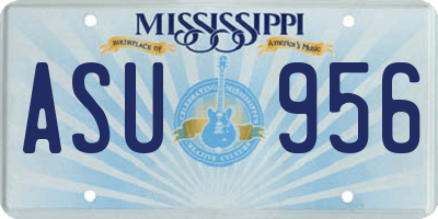 MS license plate ASU956