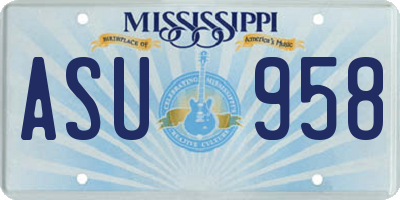 MS license plate ASU958