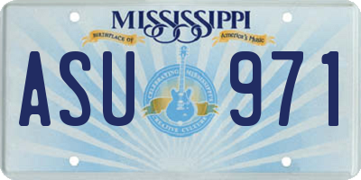 MS license plate ASU971