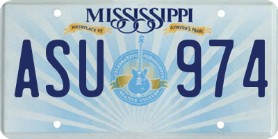 MS license plate ASU974
