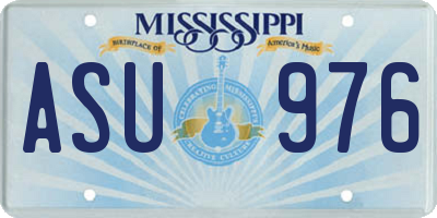 MS license plate ASU976