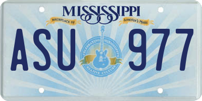 MS license plate ASU977