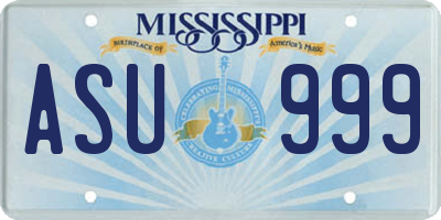 MS license plate ASU999