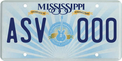 MS license plate ASV000