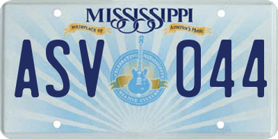 MS license plate ASV044