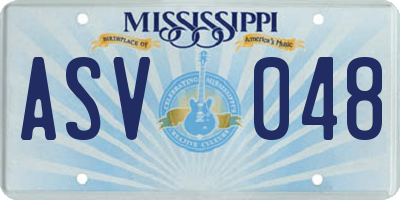 MS license plate ASV048