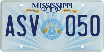 MS license plate ASV050