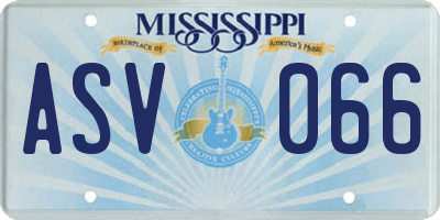 MS license plate ASV066