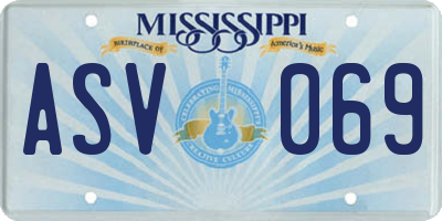 MS license plate ASV069
