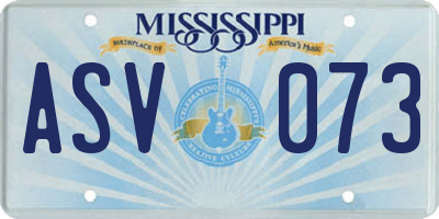 MS license plate ASV073