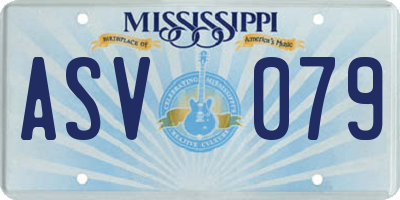 MS license plate ASV079