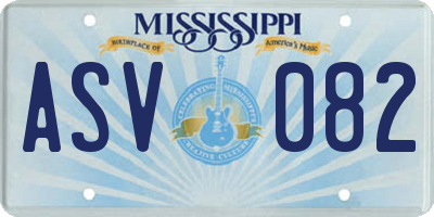 MS license plate ASV082