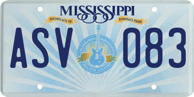 MS license plate ASV083