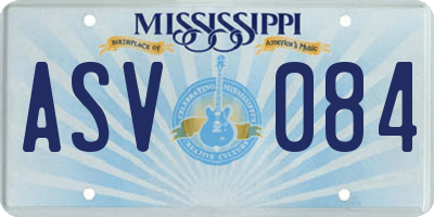 MS license plate ASV084