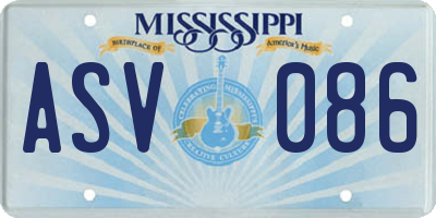 MS license plate ASV086
