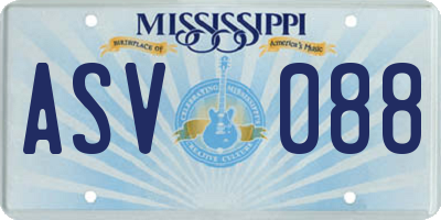 MS license plate ASV088