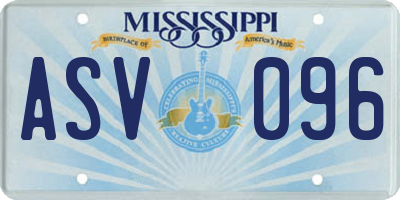 MS license plate ASV096
