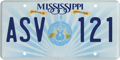 MS license plate ASV121