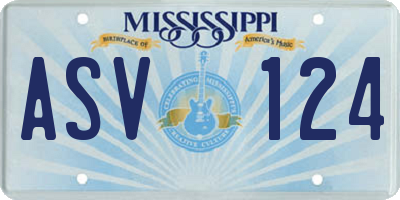 MS license plate ASV124