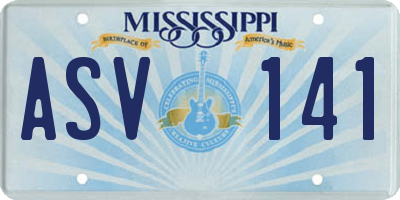 MS license plate ASV141