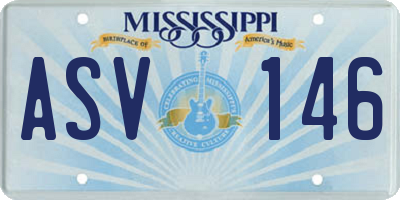 MS license plate ASV146