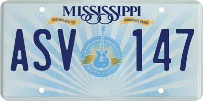 MS license plate ASV147