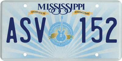 MS license plate ASV152
