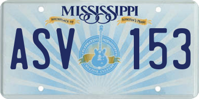 MS license plate ASV153