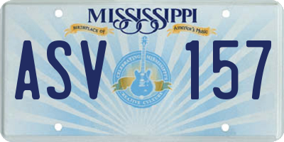 MS license plate ASV157