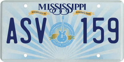 MS license plate ASV159
