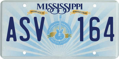 MS license plate ASV164