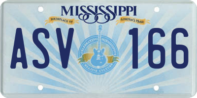 MS license plate ASV166