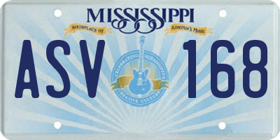 MS license plate ASV168