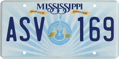 MS license plate ASV169