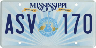 MS license plate ASV170