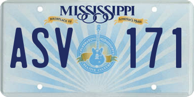 MS license plate ASV171